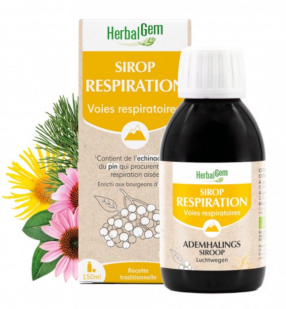 Herbalgem Sirop Respiration Voies Respiratoires Bio 150ml
